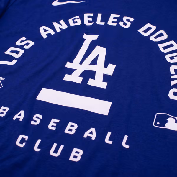 Los Angeles Dodgers Early Work 2026 MLB Authentic Tri-Blend T-Shirt Blue view 3