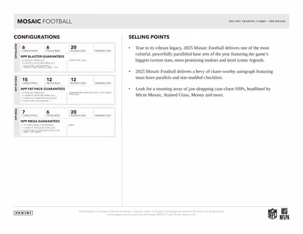 2025 Panini Mosaic Football NFL Mega Box view 5