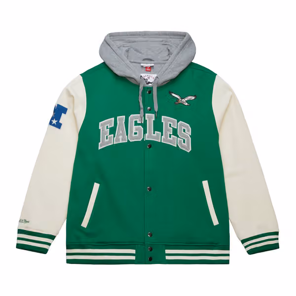 Philadelphia Eagles Courtside Fleece Full-Snap NFL Jacket view 1