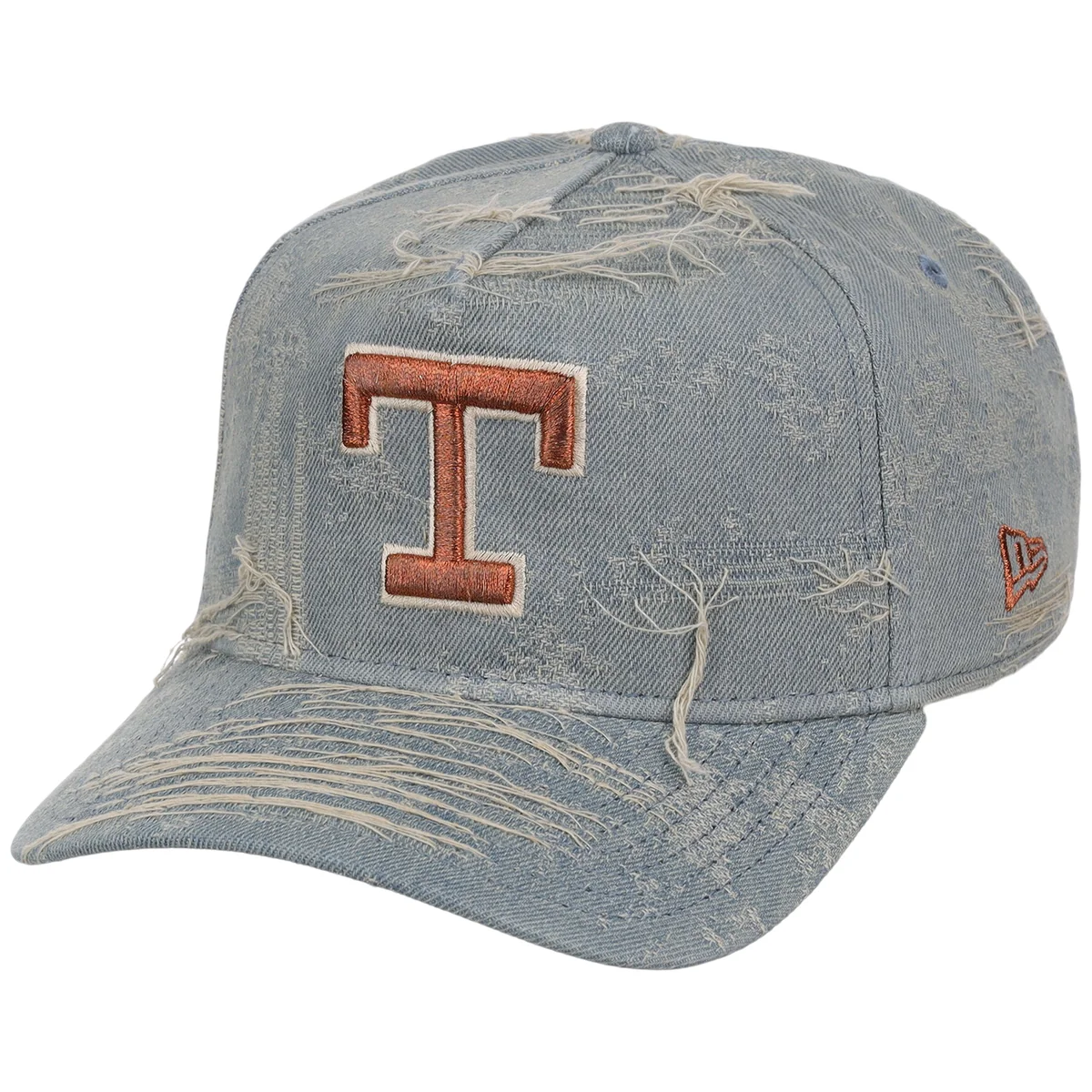 Texas Rangers MLB Oxidized Denim New Era 9FORTY A-Frame detail view