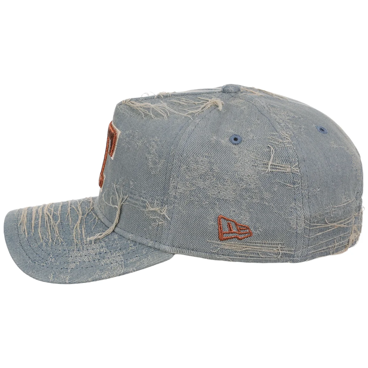 Texas Rangers MLB Oxidized Denim New Era 9FORTY A-Frame detail view