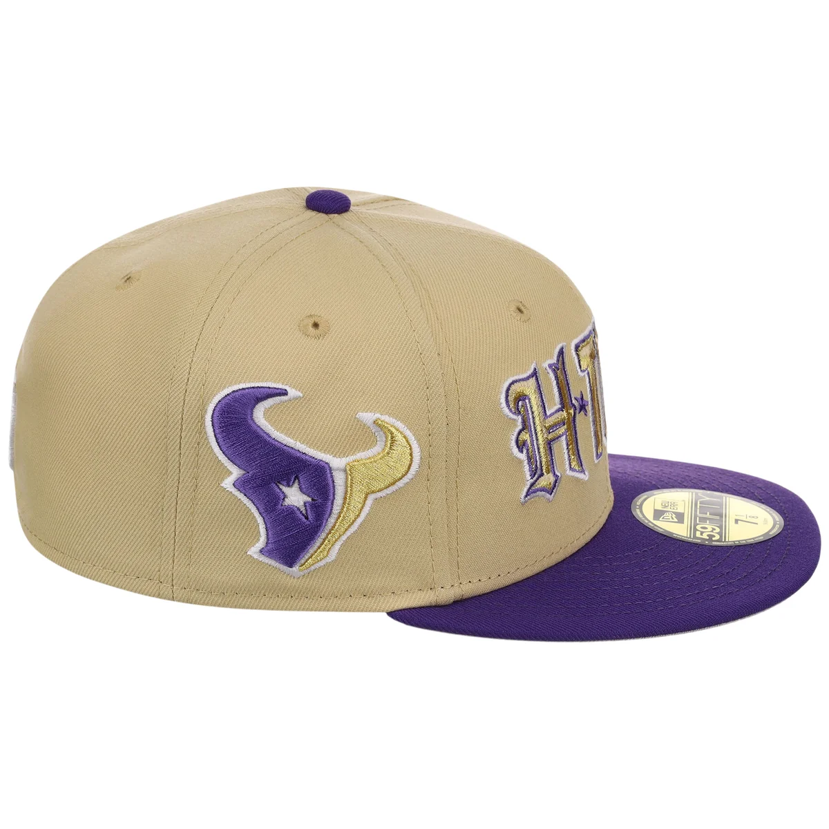 Houston Texans Side A: Track One New Era 59FIFTY (Gold/Purple) detail view