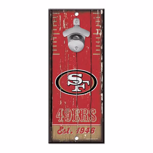 San Francisco 49ers NFL Bottle Opener Sign view 1