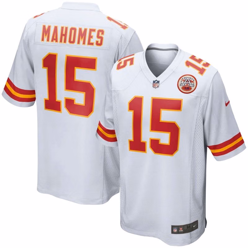 Patrick Mahomes #15 Kansas City Chiefs Game NFL Jersey White view 1