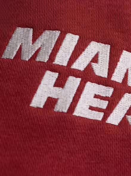 Miami Heat Letterman Hooded NBA Jacket Red view 4