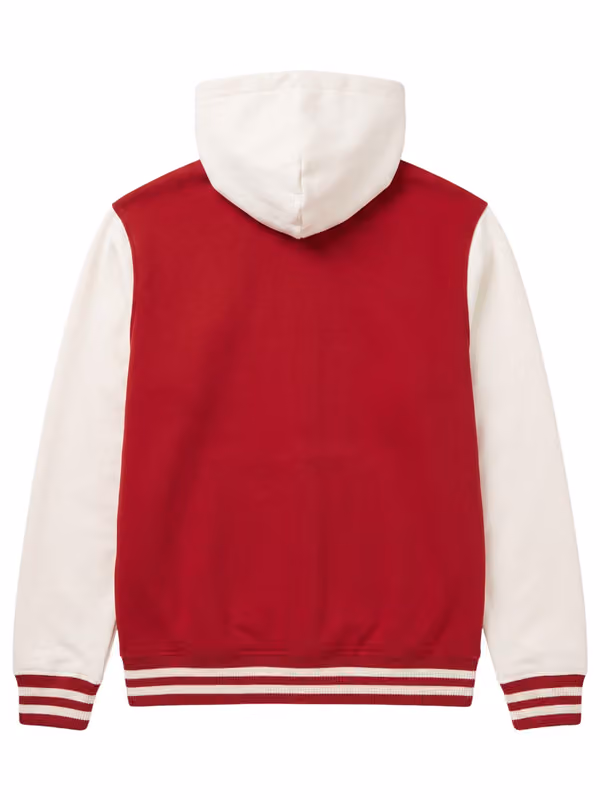 Miami Heat Letterman Hooded NBA Jacket Red view 2