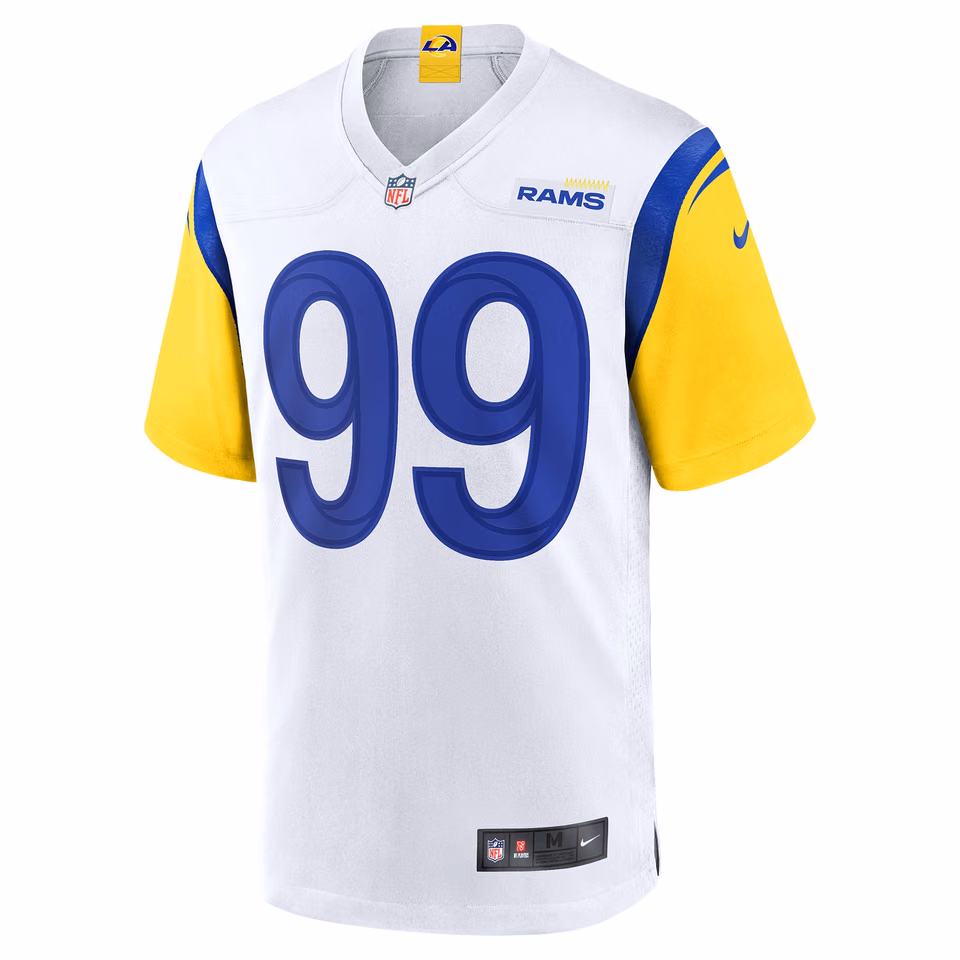 Aaron Donald #99 Los Angeles Rams Nike Game NFL Football Jersey White view 2
