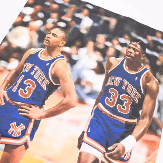 Mark & Patrick New York Knicks Mitchell & Ness Photo NBA T-Shirt view 3