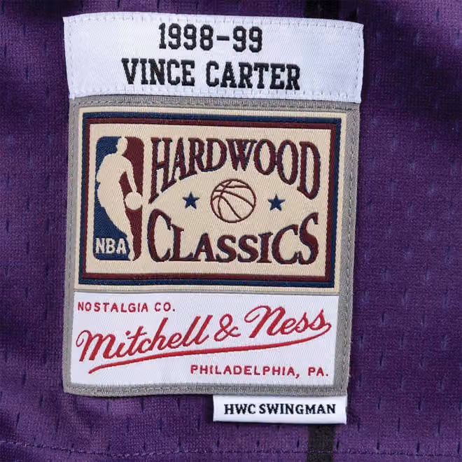 Vince Carter #15 Toronto Raptors 1998-99 Mitchell & Ness Swingman NBA Jersey Purple view 3