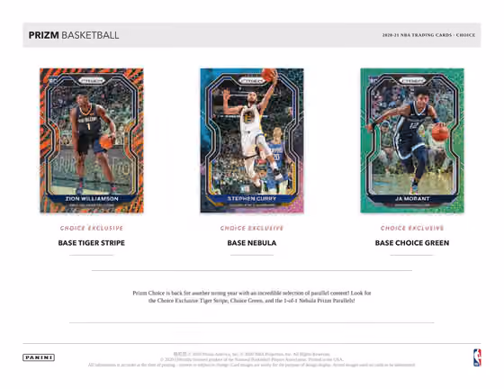 2020/21 Panini Prizm Choice Basketball Hobby Box NBA view 2