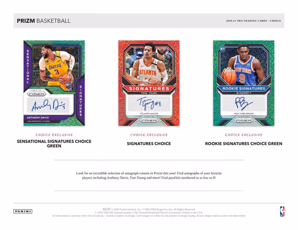 2020/21 Panini Prizm Choice Basketball Hobby Box NBA view 3