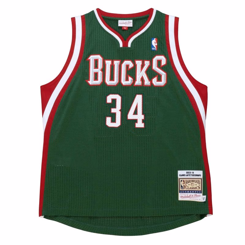 Giannis Antetokounmpo #34 Milwaukee Bucks 2013-14 Authentic NBA Trikot Green view 1