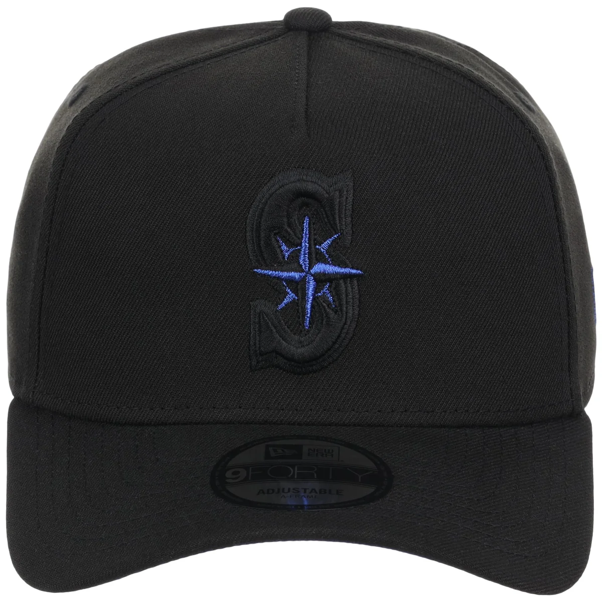 Seattle Mariners MLB Black x Royal FASHION CORE New Era 9FORTY A-Frame detail view