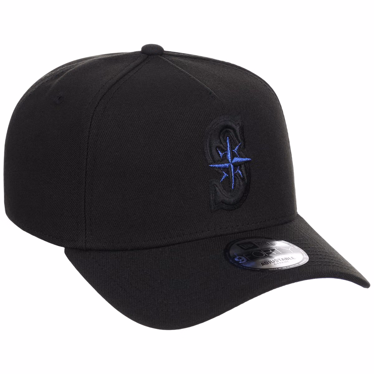 Seattle Mariners MLB Black x Royal FASHION CORE New Era 9FORTY A-Frame front view
