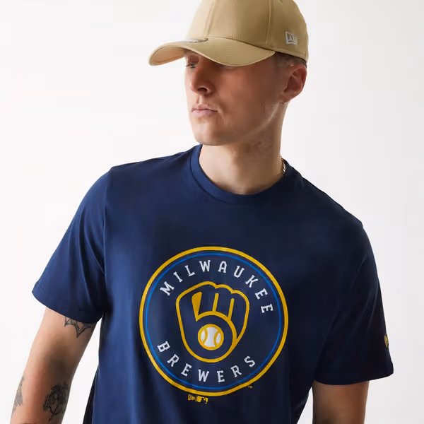 Milwaukee Brewers Team Logo New Era MLB T-Shirt Navy view 5