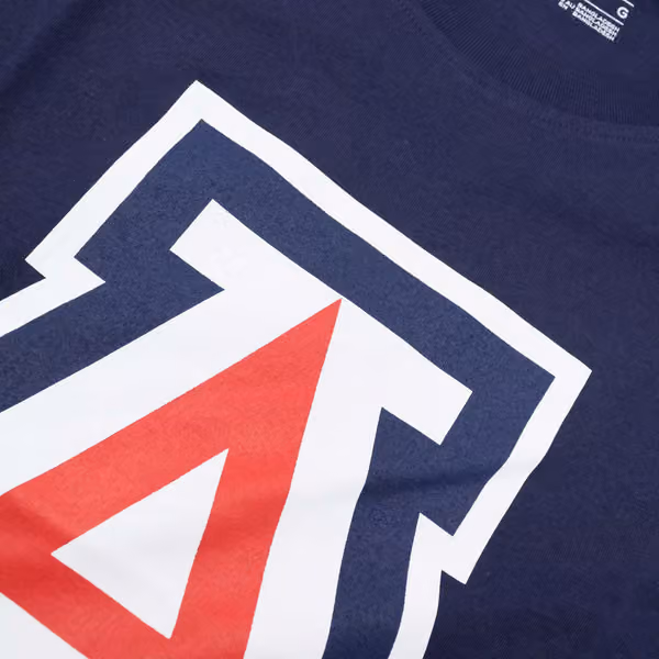Arizona Wildcats Primary Logo NCAA T-Shirt Navy view 3