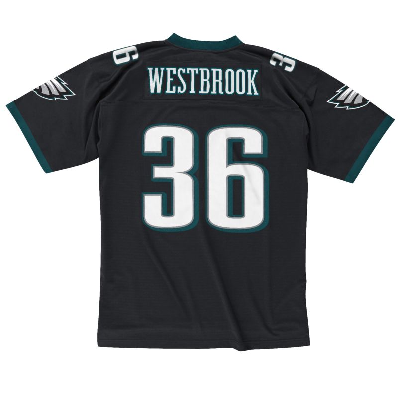 Brian Westbrook #36 Philadelphia Eagles Mitchell & Ness Throwback NFL Jersey Black view 2