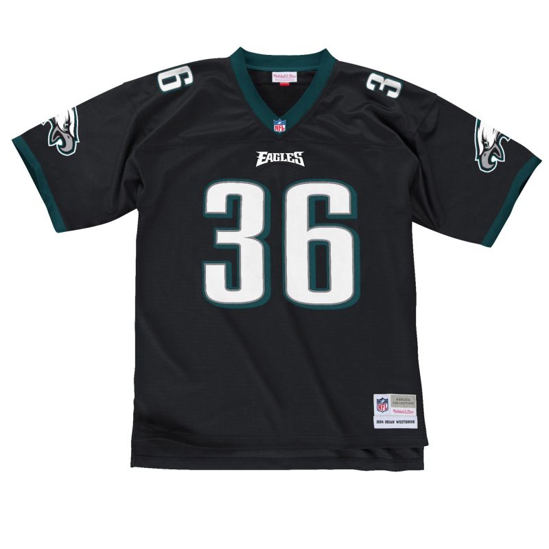 Brian Westbrook #36 Philadelphia Eagles Mitchell & Ness Throwback NFL Jersey Black view 1