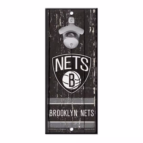 Brooklyn Nets WinCraft NBA Bottle Opener Sign view 1