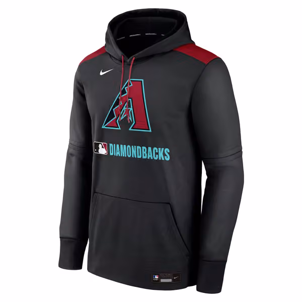 Arizona Diamondbacks 2025 MLB Authentic Performance Therma Hoodie Black view 1