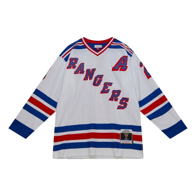 Brian Leetch #2 New York Rangers 1993-94 Mitchell & Ness NHL Jersey White view 2