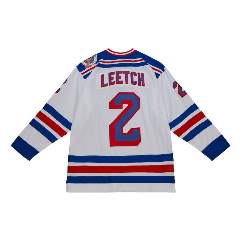 Brian Leetch #2 New York Rangers 1993-94 Mitchell & Ness NHL Jersey White view 1
