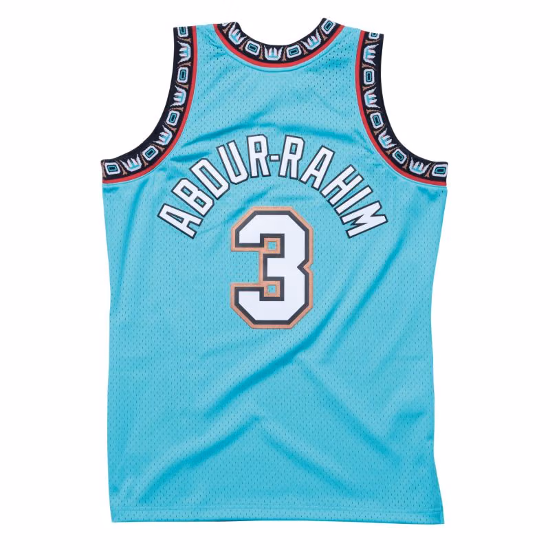 Shareef Abdur-Rahim #3 Vancouver Grizzlies 1996-97 Swingman NBA Jersey Teal view 2