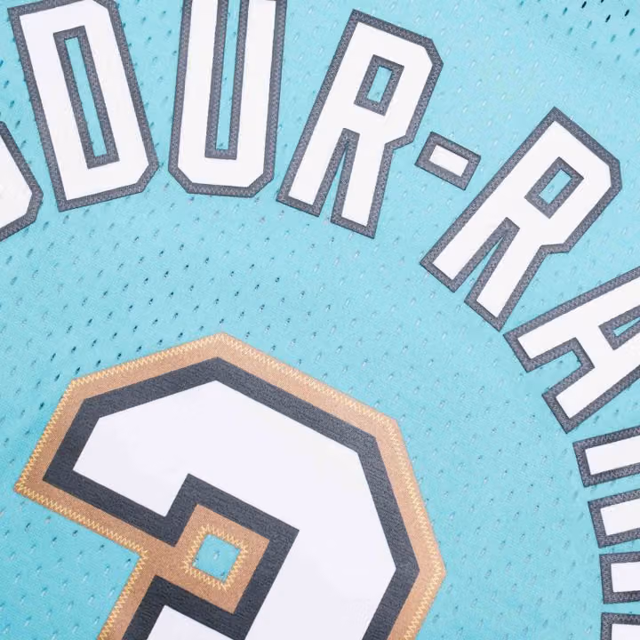Shareef Abdur-Rahim #3 Vancouver Grizzlies 1996-97 Swingman NBA Jersey Teal view 4