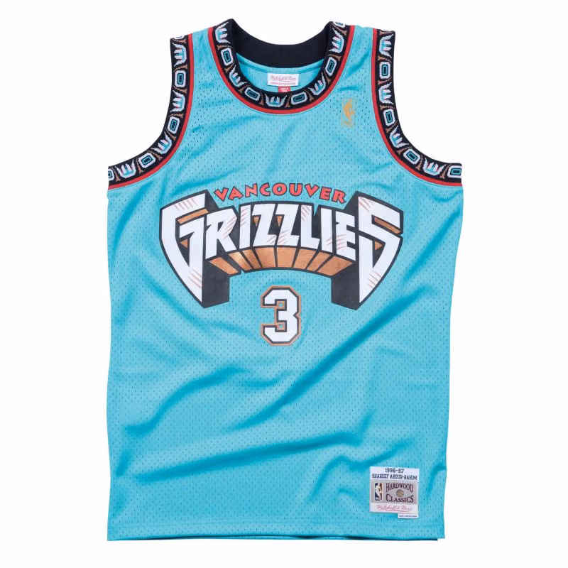 Shareef Abdur-Rahim #3 Vancouver Grizzlies 1996-97 Swingman NBA Jersey Teal view 1