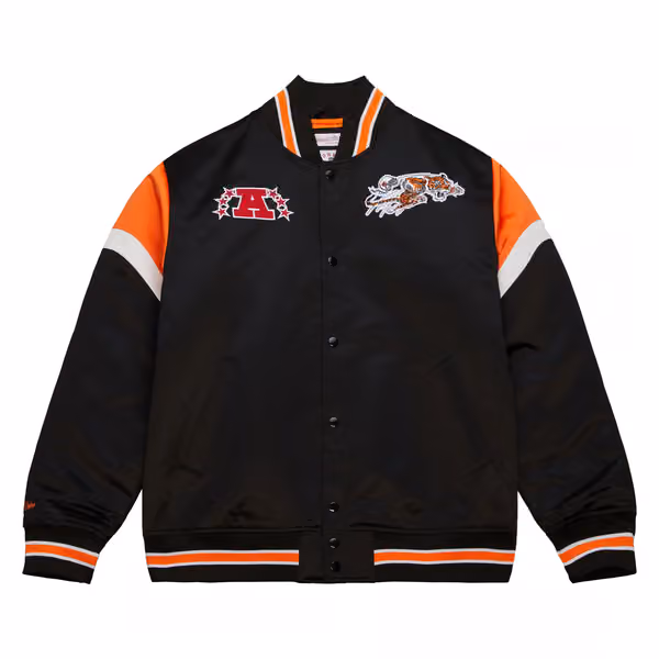 Cincinnati Bengals Mitchell & Ness Heavyweight Satin NFL Jacket view 1