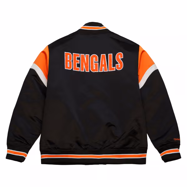 Cincinnati Bengals Mitchell & Ness Heavyweight Satin NFL Jacket view 2