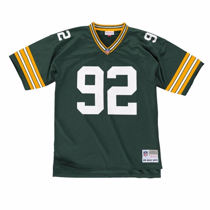 Reggie White #92 Green Bay Packers 1996 Legacy Throwback NFL Jersey Green view 2