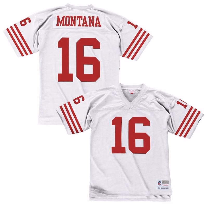 Joe Montana #16 San Francisco 49ers 1990 Legacy Throwback NFL Jersey White view 1