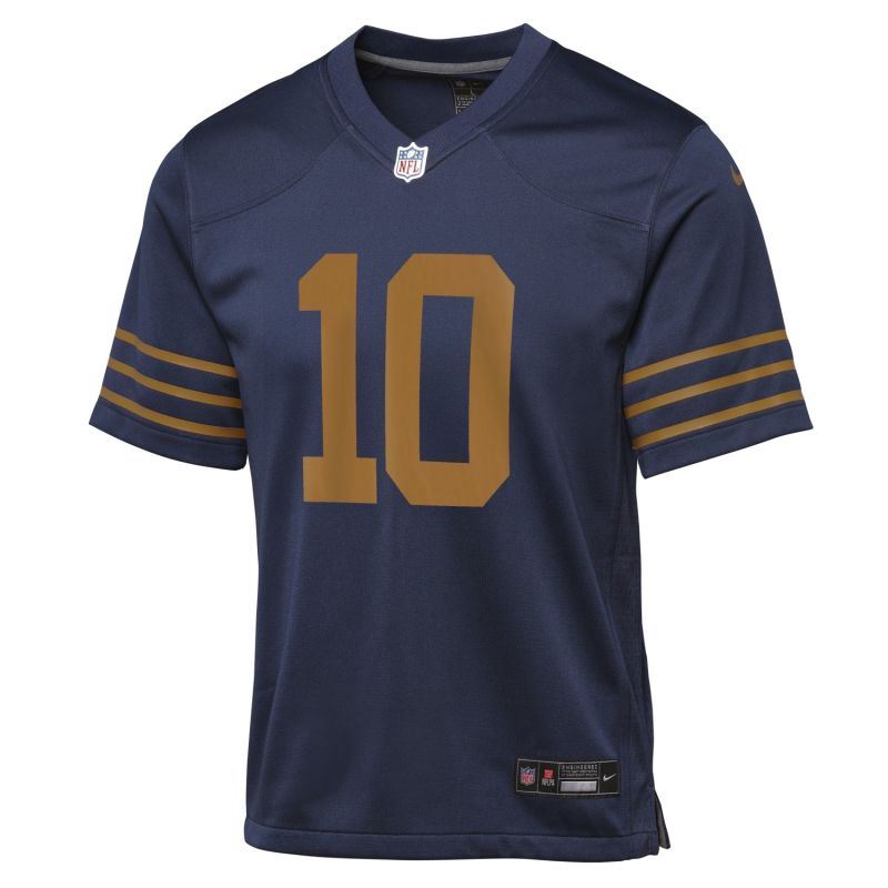 Jordan Love #10 Green Bay Packers Game Football NFL Throwback ALT Jersey Navy (YOUTH) view 2