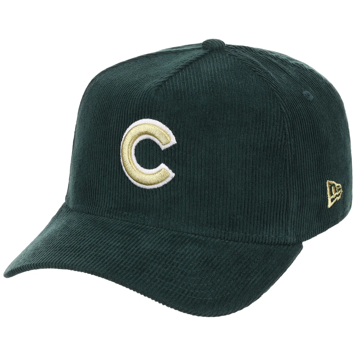 Chicago Cubs MLB Dark Green Cord FASHION CORE New Era 9FORTY A-Frame detail view