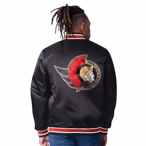 Ottawa Senators Closer Reversible NHL Varsity Jacket Black/Red view 2