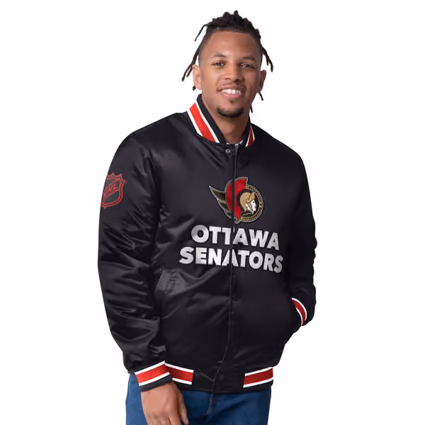 Ottawa Senators Closer Reversible NHL Varsity Jacket Black/Red view 1