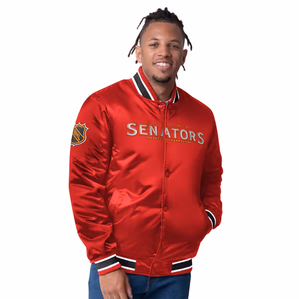 Ottawa Senators Closer Reversible NHL Varsity Jacket Black/Red view 3