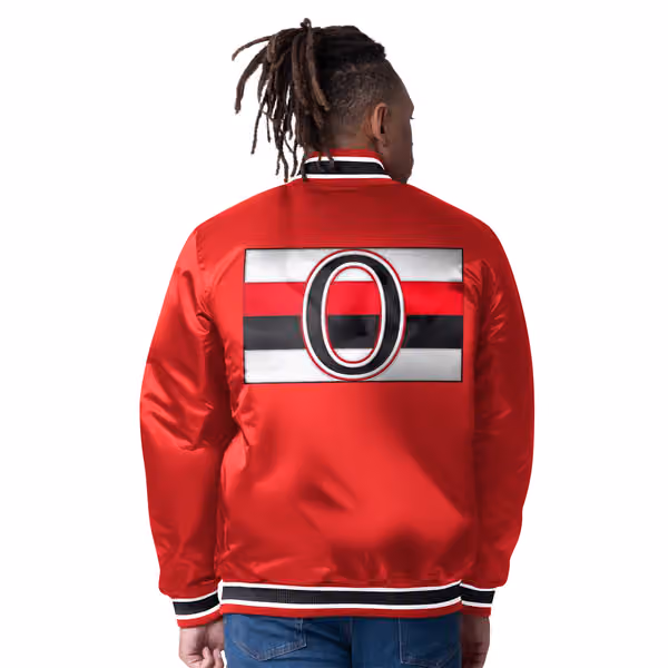Ottawa Senators Closer Reversible NHL Varsity Jacket Black/Red view 4