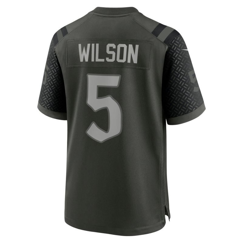 Garrett Wilson #5 New York Jets Rivalries Game NFL Trikot Gotham Green view 3