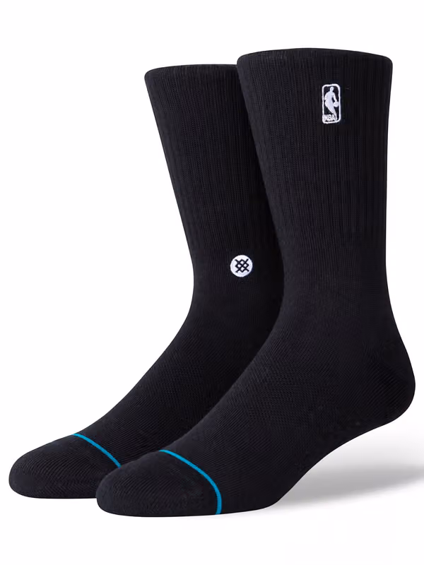 NBA Logoman Crew Socks Black view 1
