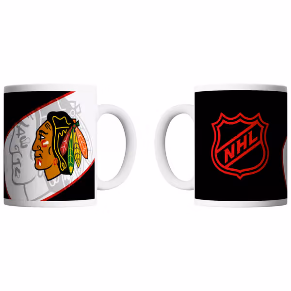 Chicago Blackhawks Shadow Logo & Shield NHL Mug (330 ml) view 1