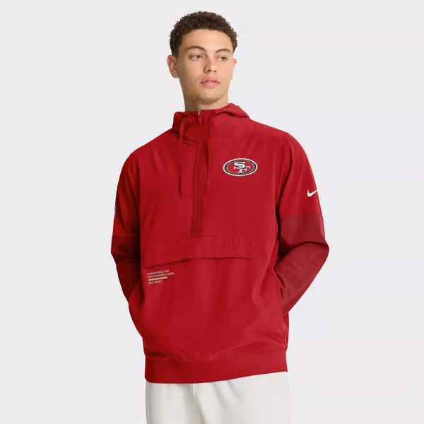 San Francisco 49ers Nike Sideline Half-Zip Anorak NFL Jacke Red view 3