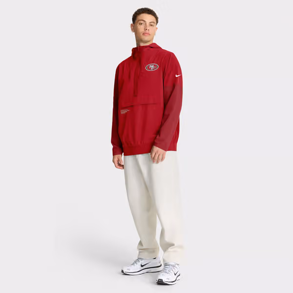 San Francisco 49ers Nike Sideline Half-Zip Anorak NFL Jacke Red view 5