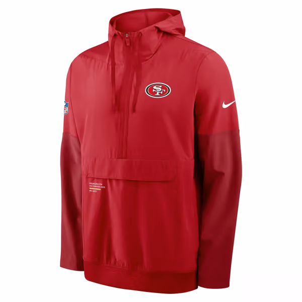 San Francisco 49ers Nike Sideline Half-Zip Anorak NFL Jacke Red view 1