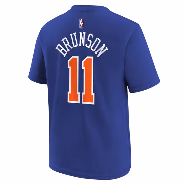 Jalen Brunson #11 New York Knicks Nike Player NBA T-Shirt Blue (YOUTH) view 3