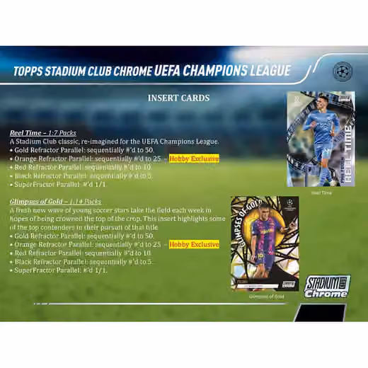 2021/22 Topps UEFA Champions League Stadium Club Chrome Soccer Hobby Box view 3