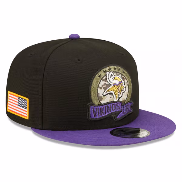 Minnesota Vikings 2022 NFL On-Field Salute to Service New Era 9FIFTY Snapback Cap product photo