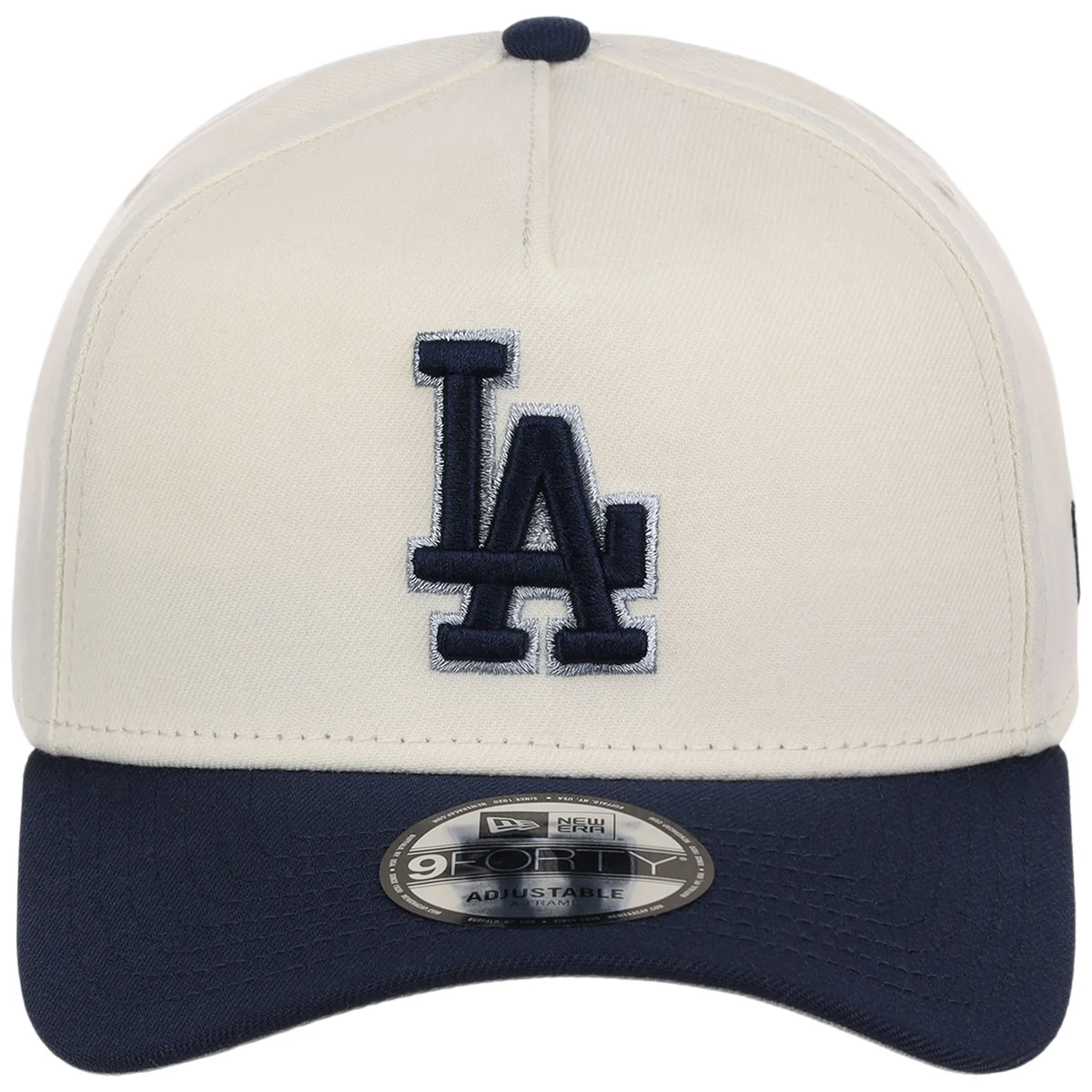 Los Angeles Dodgers MLB Chrome x Navy FASHION CORE New Era 9FORTY A-Frame detail view