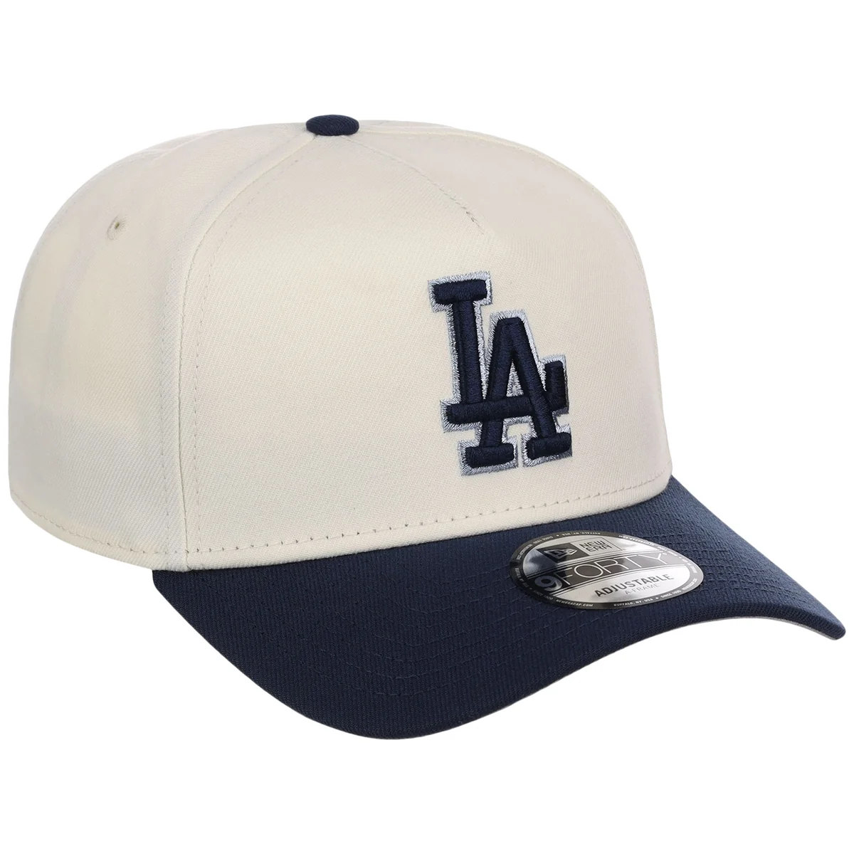 Los Angeles Dodgers MLB Chrome x Navy FASHION CORE New Era 9FORTY A-Frame front view